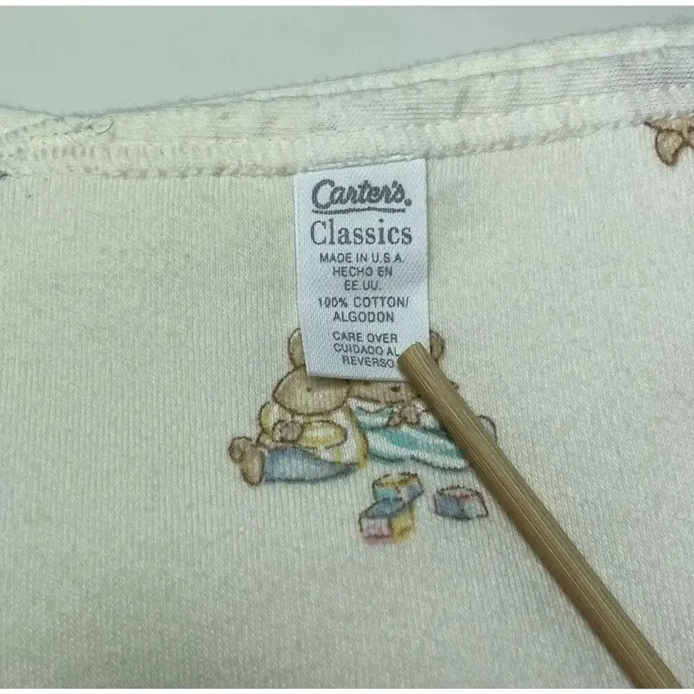 Vintage Carters Classics If They Could Stay Little Baby Blanket White Bear Bunny